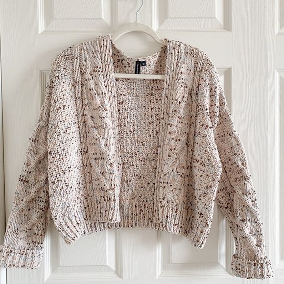 moon & madison Sweaters - ♡ Moon & Madison Neutral Speckled Knit Cardigan